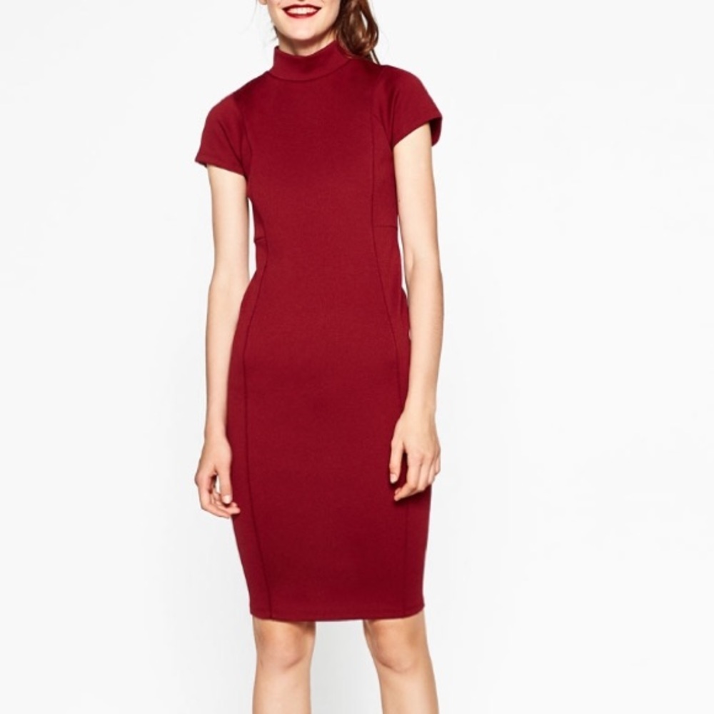 ZARA SHORT SLEEVE RED DRESS BRAND NEW WITH TAGS